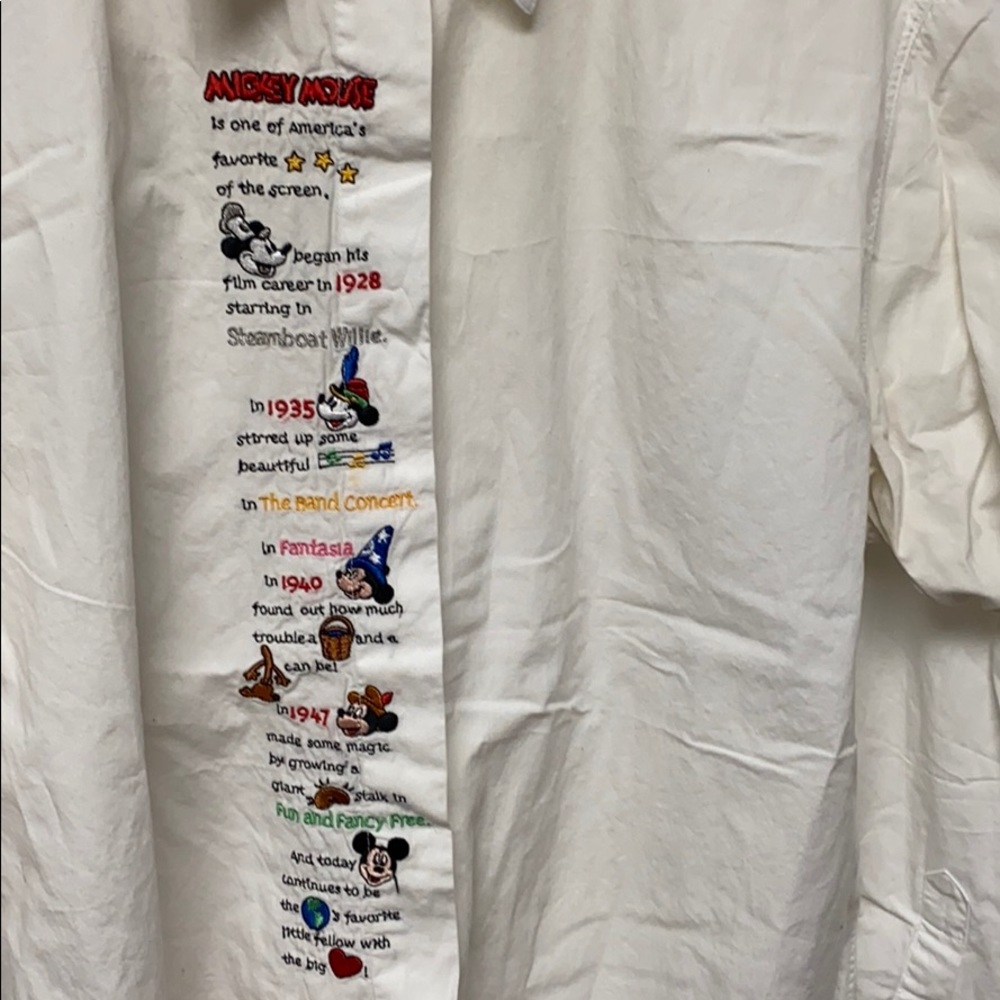 RARE VINTAGE Mickey Mouse long sleeve collar shirt